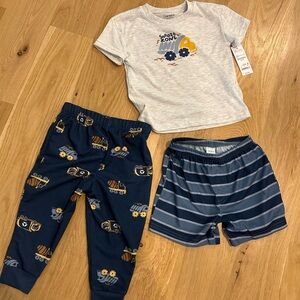 Carter’s Kids Construction Pajama Set - Gray and Blue Size 2T
